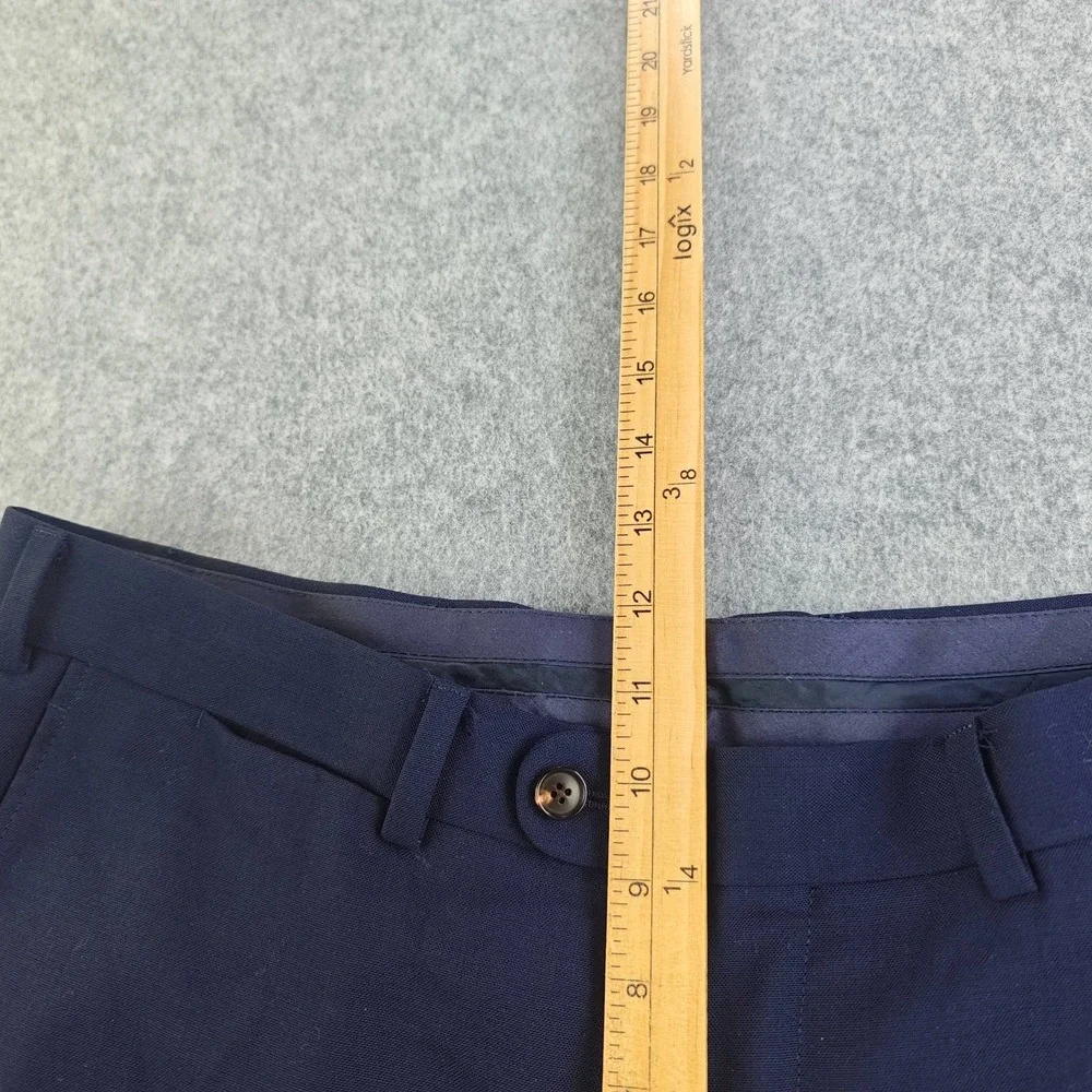 Suitsupply Brescia Dress Pants Mens 34S Slim Fit Navy Blue Wool Trousers